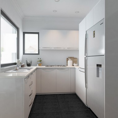 Fitzroy Street Apartment Kitchen 3D Interior Rendering | Virtual Tour