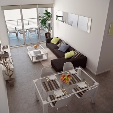 122 Edward Street Apartment Living Room 3D Interior Rendering #1 | Virtual Tour